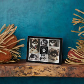 Pootafdruk huisdier ter nagedachtenis Zwarte foto  Fotoplaat (Zijkant)