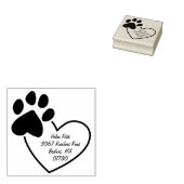Pootafdruk op Hart Retouradres Stempel van Rubber (Gestempeld)