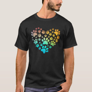 Pootafdruk Tie Dye Regenboog Geïnspireerde Hond Po T-shirt