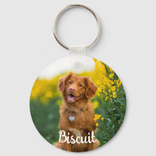 Pootafdrukcookies Lichtblauw Patroon Monogram Sleutelhanger