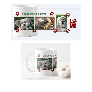 Pootafdrukken 3 Honden Foto's Namen Modern Cute Ni Koffiemok