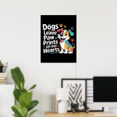 Pootafdrukken Hartelijk Hondenaandenken Poster (Thuiskantoor)