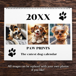 Pootafdrukken huisdier hond foto kunst groot kalender