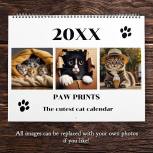 Pootafdrukken Huisdier Kat Foto Kunst Groot Kalender