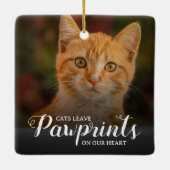 Pootafdrukken op onze harten  Huisdierherdenking K Keramisch Ornament (Achterkant)
