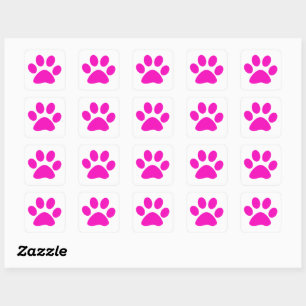 Pootafdrukkenpatroon Aangepast Mooie Roze Vierkante Sticker