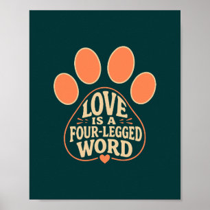 Pootafdruktypografie Huisdiercadeau Poster