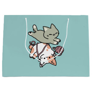 Pooten en Spelen – Schattige Kat Illustratie Groot Cadeauzakje