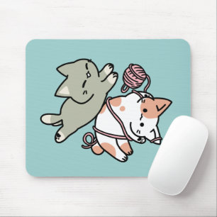 Pooten en Spelen – Schattige Kat Illustratie Muismat