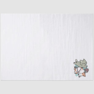 Pooten en Spelen – Schattige Kat Illustratie Tissuepapier