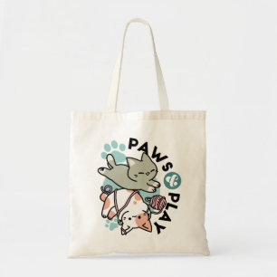 Pooten en Spelen – Schattige Kat Illustratie Tote Bag