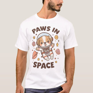 Pooten in de ruimte Grappige astronaut kat T-shirt