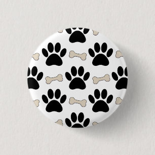 Pootjes En Botjes Patroon Hond Ronde Button 3,2 Cm