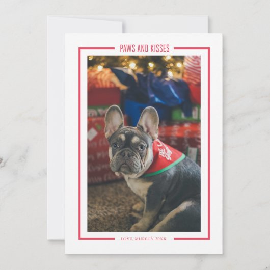 Pootjes en kusjes grappige huisdier foto vakantiek kaart (Voorkant)