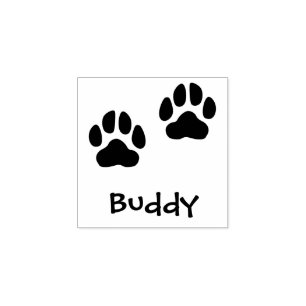 Pootjes en Naam Huisdier Handtekening Stempel Budd