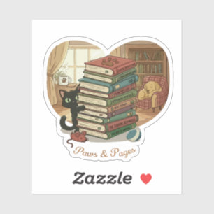 Pootjes & Pagina's Knuffelkat & -hond in knusse Sticker