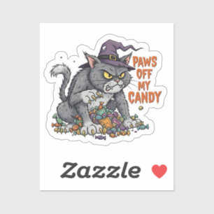 Pootjes van mijn Snoep – Fierce Halloween Cat Sticker