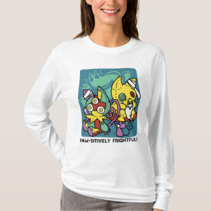 Pootpositief Vreselijk Monstieuze Katten Hallowe T-shirt