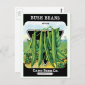 pootverpakkingslabeling kunst, Struik boon Veggie Briefkaart (Voorkant / Achterkant)