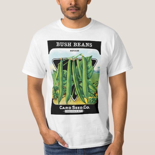  pootverpakkingslabeling kunst, Struik boon Veggie T-shirt (Voorkant)