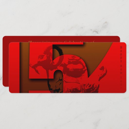 Pop 2015 Ram Sheep Chèvre Année - Invitation (Devant / Derrière)