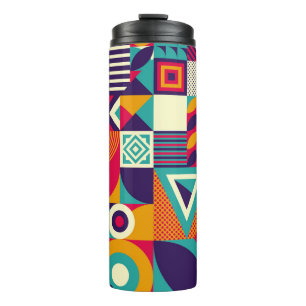 Pop abstracte geometrische vormen, naadloos patroo thermosbeker