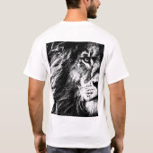 Pop achterzijde afdrukken Art Lion Face Sjabloon M T-shirt (Achterkant)