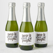 Pop als ze Baby shower Pop Sparkling Wijnetiket (Flessen)