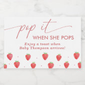 Pop als ze Baby shower Pop Sparkling Wijnetiket (Enkel label)
