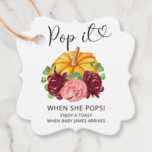 Pop als ze pop pompoen bedankjes labels (Voorkant)