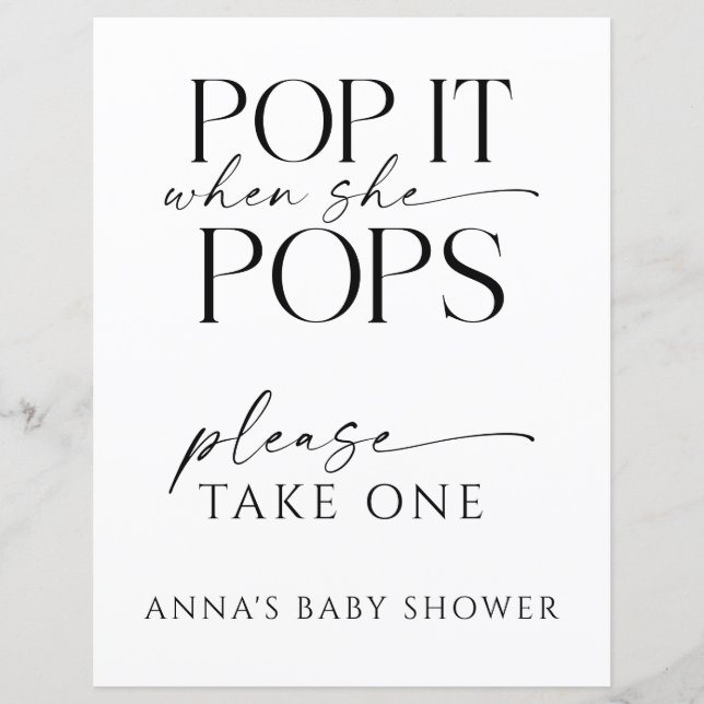 Pop als ze Poppen gepersonaliseerde Baby shower gu (Voorkant)