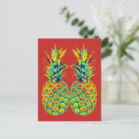 Pop ananas briefkaart (Staand voorkant)