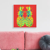Pop ananas canvas afdruk (Insitu (Woonkamer))