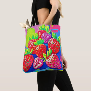 Pop Art Aardbeien Draagtas