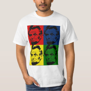 Pop Art Abe Lincoln  Portret - T-shirt
