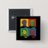 Pop Art Abraham Lincoln Vierkante Button 5,1 Cm (Voorkant /achterkant)