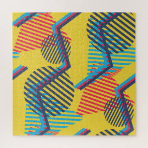 Pop art achtergrond, abstracte geometrische textuu legpuzzel