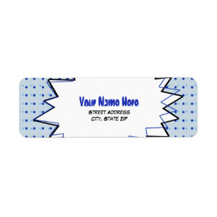 Pop Art Address Label - blauw