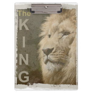 Pop Art Afbeelding Lion Hoofd van de koning Sjablo Klembord