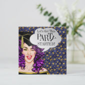 Pop Art Afstuderen 2 FEEST Uitnodiging (Staand voorkant)