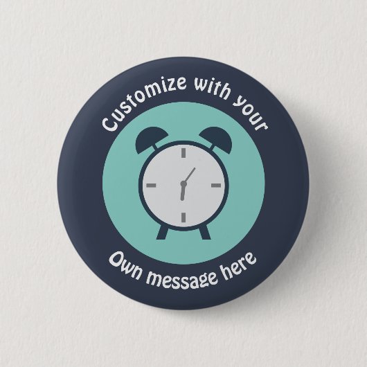 Pop Art Alarm Clock Custom Text Ronde Button 5,7 Cm (Voorkant)