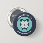 Pop Art Alarm Clock Custom Text Ronde Button 5,7 Cm (Voorkant /achterkant)
