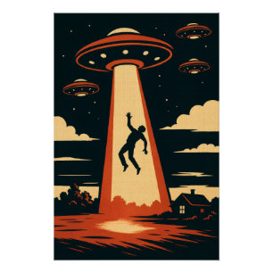 Pop Art Alien Abduction Perfect Poster
