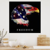 Pop Art American Flag Eagle Freedom Poster (Cuisine)
