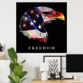Pop Art American Flag Eagle Freedom Poster (Bureau à domicile)