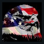 Pop Art American Flag Eagle Leadership Poster<br><div class="desc">Freedom & Courage Motivational Eagles Images - Fearsome Patriotic Eagle - Pop Art Syle American Eagle Landing Image - Sephia Brown Tones Watercolor Effet American Bald Eagle - Fearless American Bald Eagle : Flying American Eagle Pictures - L'aigle chauve est l'oiseau national et le symbole des États-Unis.</div>
