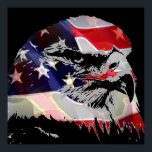Pop Art American Flag Eagle Leadership Poster<br><div class="desc">Freedom & Courage Motivational Eagles Images - Fearsome Patriotic Eagle - Pop Art Syle American Eagle Landing Image - Sephia Brown Tones Watercolor Effet American Bald Eagle - Fearless American Bald Eagle : Flying American Eagle Pictures - L'aigle chauve est l'oiseau national et le symbole des États-Unis.</div>