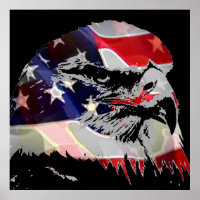 Pop Art American Flag Eagle Leadership Poster