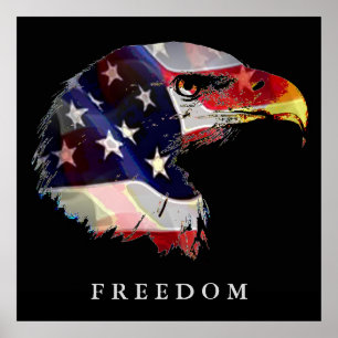 Pop Art Amerikaanse Flag Eagle Freedom Poster
