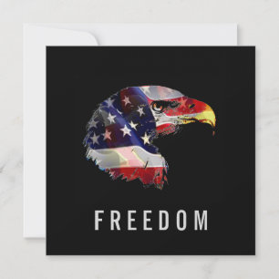 Pop Art Amerikaanse Vlag Adelaar Vrijheid Patriot Feestdagenkaart
